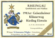 Schumann-Nägler_Geisenheimer Kläuserweg_eiswein 1983